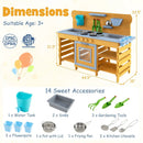 Wooden Mud Kitchen with 2 Sinks and 4 Stoves by LJGDeals