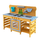 Wooden Mud Kitchen with 2 Sinks and 4 Stoves by LJGDeals