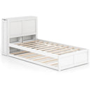 Twin/Full Kids Wooden Platform Bed with Trundle Storage Headboard by LJGDeals