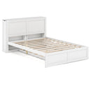 Twin/Full Kids Wooden Platform Bed with Trundle Storage Headboard by LJGDeals