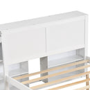 Twin/Full Kids Wooden Platform Bed with Trundle Storage Headboard by LJGDeals