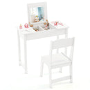 2-in-1 Kids Vanity Makeup Table and Chair Set with Flip Top Mirror by LJGDeals