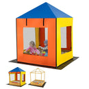 Kids Wooden Sandbox with Canopy Large Sand Pit with Mesh Windows and Bottom Liner-Multicolor by LJGDeals