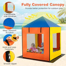 Kids Wooden Sandbox with Canopy Large Sand Pit with Mesh Windows and Bottom Liner-Multicolor by LJGDeals