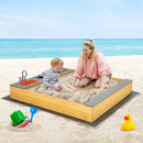 Wooden Sandbox Kids Sand Pit with Kitchen Playset Accessories for 3-8 Years Old by LJGDeals