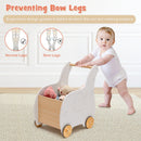 Kids Wooden Shopping Cart with Rubber Wheels