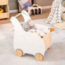 Kids Wooden Shopping Cart with Rubber Wheels by LJGDeals