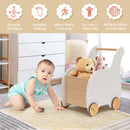 Kids Wooden Shopping Cart with Rubber Wheels by LJGDeals