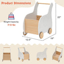 Kids Wooden Shopping Cart with Rubber Wheels by LJGDeals