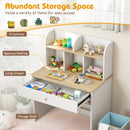 Kids Wooden Study Desk Writing Table with Hutch and Drawer by DirectDeals