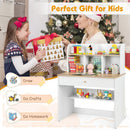 Kids Wooden Study Desk Writing Table with Hutch and Drawer by DirectDeals