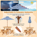 Kids Wooden Table Set for Children Aged 3+ Years-Natural