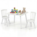 Kids Wooden Table and Chairs Set 3-Piece Toddler Furniture with Pine Wood Frame by LJGDeals