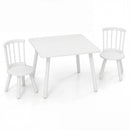 Kids Wooden Table and Chairs Set 3-Piece Toddler Furniture with Pine Wood Frame by LJGDeals