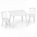 Kids Wooden Table and Chairs Set 3-Piece Toddler Furniture with Pine Wood Frame