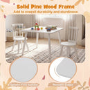 Kids Wooden Table and Chairs Set 3-Piece Toddler Furniture with Pine Wood Frame by LJGDeals