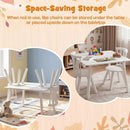 Kids Wooden Table and Chairs Set 3-Piece Toddler Furniture with Pine Wood Frame by LJGDeals