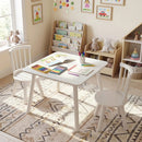 Kids Wooden Table and Chairs Set 3-Piece Toddler Furniture with Pine Wood Frame by LJGDeals
