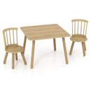 Kids Wooden Table and Chairs Set 3-Piece Toddler Furniture with Pine Wood Frame by LJGDeals