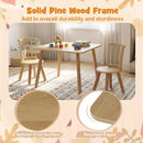Kids Wooden Table and Chairs Set 3-Piece Toddler Furniture with Pine Wood Frame by LJGDeals