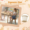 Kids Wooden Table and Chairs Set 3-Piece Toddler Furniture with Pine Wood Frame by LJGDeals