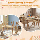 Kids Wooden Table and Chairs Set 3-Piece Toddler Furniture with Pine Wood Frame by LJGDeals