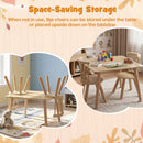 Kids Wooden Table and Chairs Set 3-Piece Toddler Furniture with Pine Wood Frame