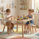 Kids Wooden Table and Chairs Set 3-Piece Toddler Furniture with Pine Wood Frame by LJGDeals