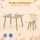 Kids Wooden Table and Chairs Set 3-Piece Toddler Furniture with Pine Wood Frame by LJGDeals