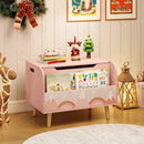 Kids Wooden Toy Box with Front Bookshelf and 4 Solid Wood Legs for Playroom by LJGDeals