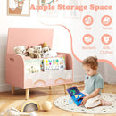 Kids Wooden Toy Box with Front Bookshelf and 4 Solid Wood Legs for Playroom by LJGDeals