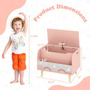 Kids Wooden Toy Box with Front Bookshelf and 4 Solid Wood Legs for Playroom by LJGDeals