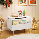 Kids Wooden Toy Box with Front Bookshelf and 4 Solid Wood Legs for Playroom