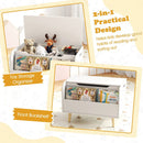 Kids Wooden Toy Box with Front Bookshelf and 4 Solid Wood Legs for Playroom by LJGDeals