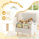 Kids Wooden Toy Box with Front Bookshelf and 4 Solid Wood Legs for Playroom by LJGDeals
