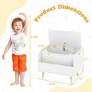 Kids Wooden Toy Box with Front Bookshelf and 4 Solid Wood Legs for Playroom by LJGDeals