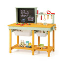 Kids Wooden Toy Workbench with Storage Space and Blackboard by LJGDeals