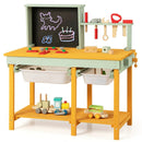 Kids Wooden Toy Workbench with Storage Space and Blackboard by LJGDeals