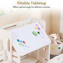 Kids Writing Desk and Chair Set with Side Bookshelves by LJGDeals