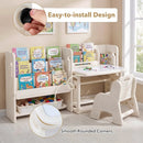 Kids Writing Desk and Chair Set with Side Bookshelves by LJGDeals
