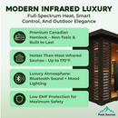 Peak Saunas Kilimanjaro 5-Person Outdoor Full Spectrum Infrared Sauna with XL Medical-Grade Red Light Therapy and Smart WiFi App Control