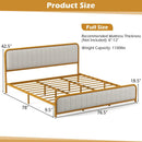 Upholstered Gold Platform Bed Frame with Velvet Headboard by LJGDeals