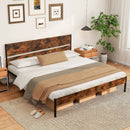 Twin/Full/Queen/King Metal Bed Frame with Wooden Headboard and Footboard-King Size by DirectDeals