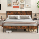 Twin/Full/Queen/King Metal Bed Frame with Wooden Headboard and Footboard-King Size by DirectDeals
