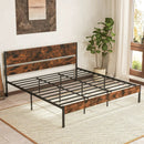 Twin/Full/Queen/King Metal Bed Frame with Wooden Headboard and Footboard-King Size by LJGDeals