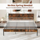 Twin/Full/Queen/King Metal Bed Frame with Wooden Headboard and Footboard-King Size by LJGDeals
