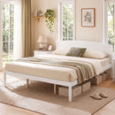 King Size Wooden Platform Bed Frame with Curved Headboard
