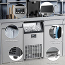 Commercial Ice Maker Machine,100lbs/24H Moon-Shaped Ice Machine with 28 Lbs Storage Capacity