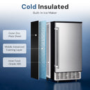 Kismile Commercial Built-in Ice Maker Machine,80Lbs/Day,Under Counter Ice Cube Maker with 24H Timer,Reversible Door,Built-in Freestanding Ice Maker for Home & Office(Silver) by Kismile