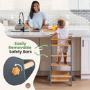Adjustable Toddler Kitchen Tower with Safety Bars